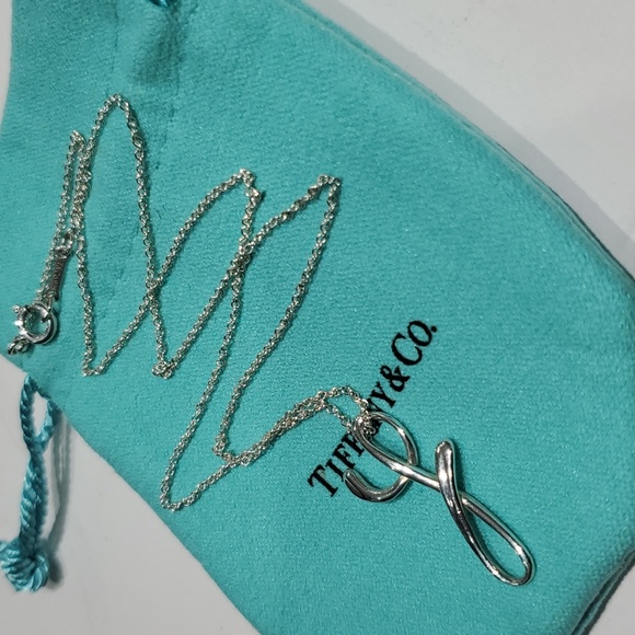 Tiffany & Co. Peretti Script Initial Y Charm Necklace Pendant - Picture 3 of 7